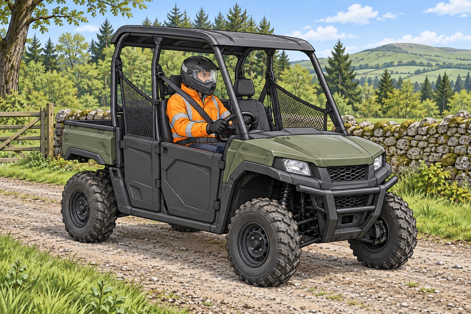 H&W ATV sit-in conventional steering course cover