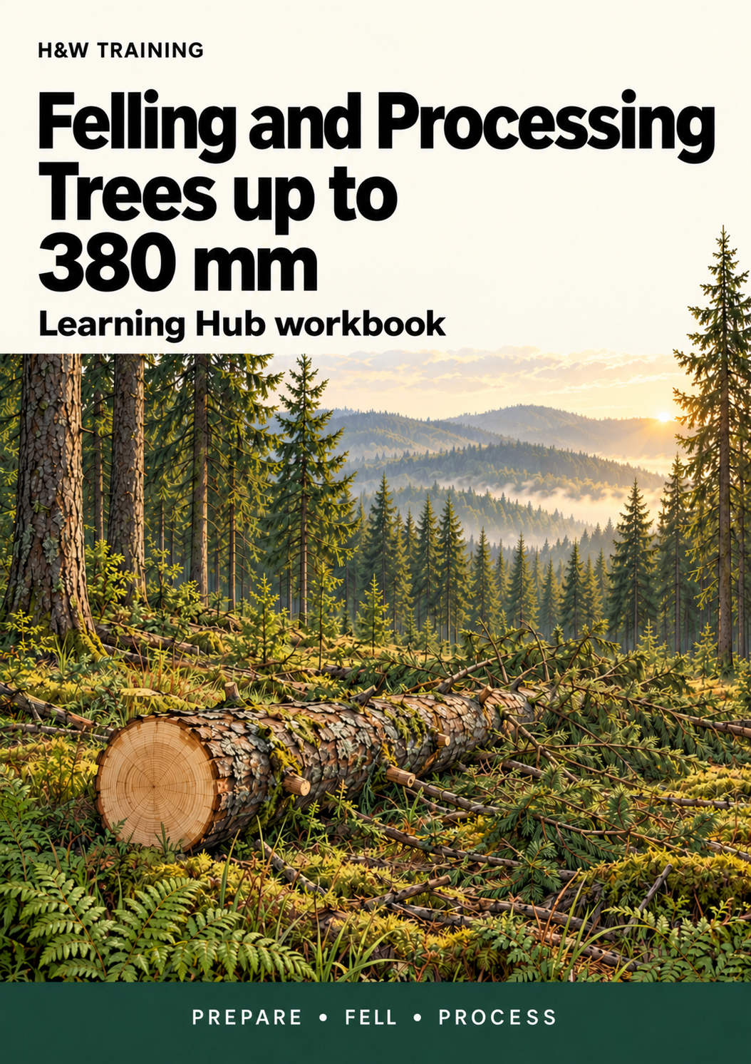 H&W Training Felling and Processing Trees up to 380 mm illustrated course cover